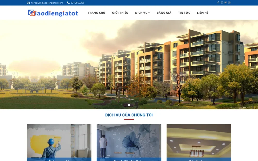 Mẫu Website Dịch Vụ Sơn Sửa Nhà, Chống Thấm – SUANHA