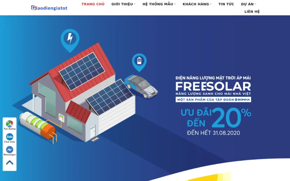 Mẫu Website Điện Năng Lượng Mặt Trời Áp Mái – NANGLUONG