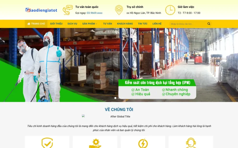 Mẫu Website Diệt Mối, Côn Trùng Kèm Bán Hóa Chất – DIETCONTRUNG