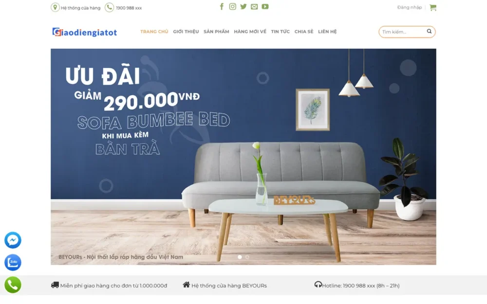 Mẫu Website Đồ Gỗ Gia Dụng & Nội Thất Lắp Ráp – NOITHAT31