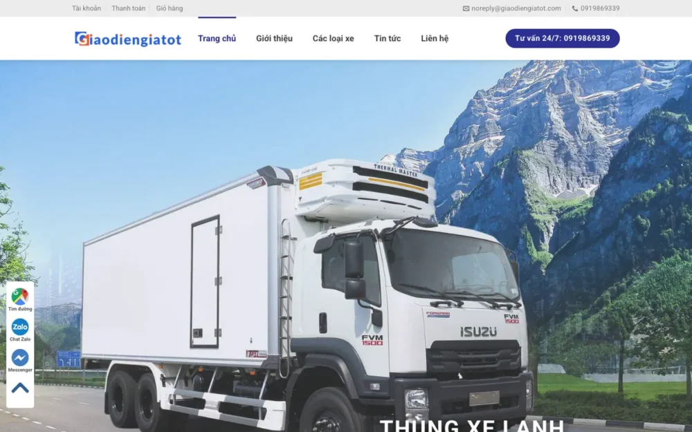 Mẫu Website Đóng Thùng Xe Tải Đông Lạnh – BANXE2