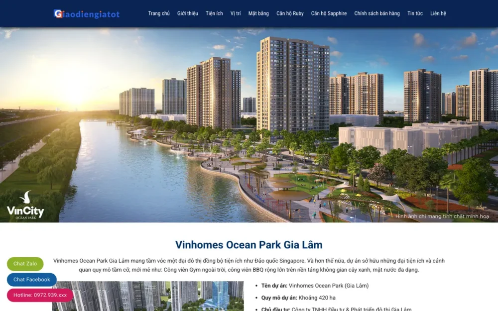 Mẫu Website Dự Án Căn Hộ Cao Cấp Hai Dòng Căn – BDS37