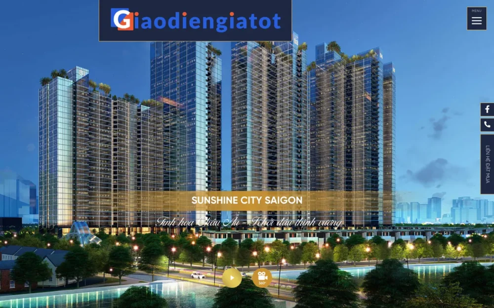 Mẫu Website Dự Án Căn Hộ Hạng Sang Ven Sông – BDSCITY