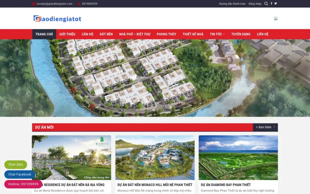 Mẫu Website Dự Án Nhà Đất Kèm Phong Thủy, Pháp Lý – BDS7
