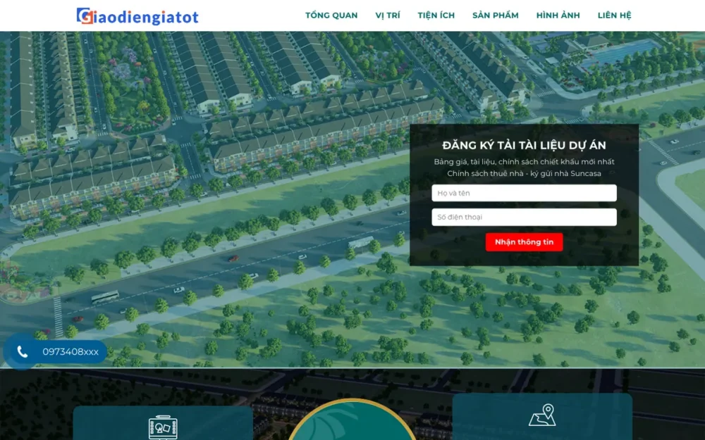 Mẫu Website Dự Án Nhà Phố Liền Kề Khu Công Nghiệp – BDS43