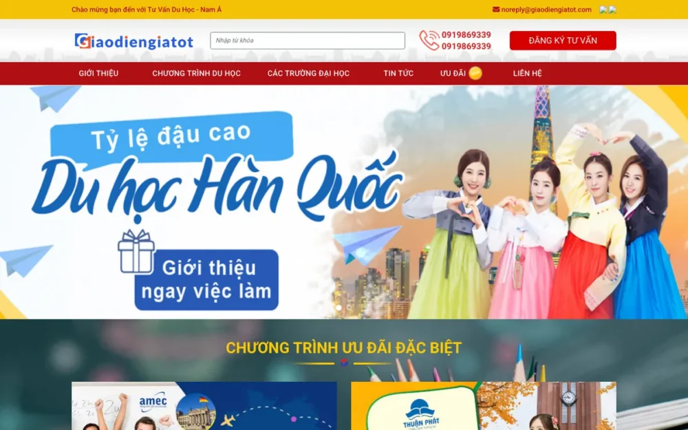 Mẫu Website Du Học Đức, Nhật, Hàn, Đài Loan – DUHOCNAMA
