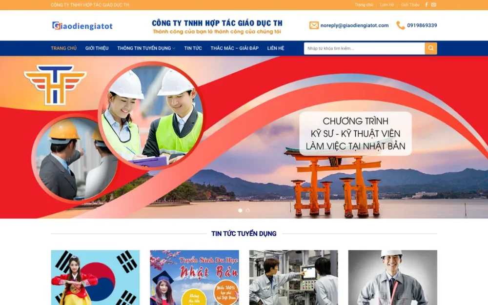 Mẫu Website Du Học, Kỹ Sư, Lao Động Nhật – Hàn – XKLD5