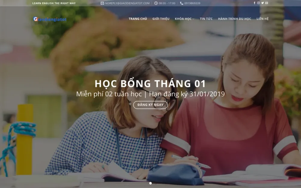 Mẫu Website Du Học Tiếng Anh Philippines – EDU6
