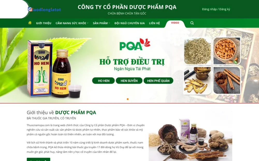 Mẫu Website Dược Liệu Đông Y & Cẩm Nang Sức Khỏe – THUOCNAM