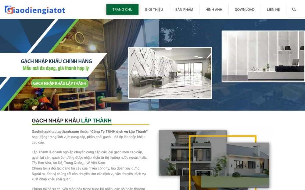 Mẫu Website Gạch Ốp Lát Nhập Khẩu Cao Cấp – GACH