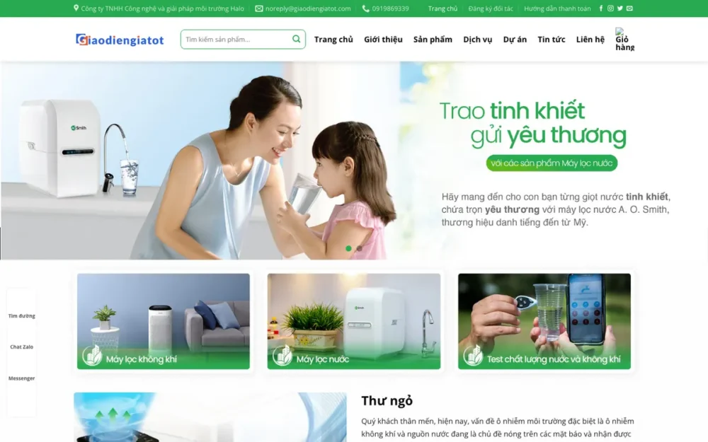 Mẫu Website Giải Pháp Lọc Nước & Lọc Không Khí – LOCKHI3