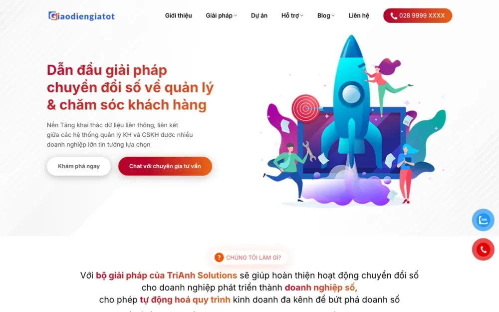 Mẫu Website Giải Pháp Tổng Đài, CRM Đa Kênh – CHUYENDOISO2