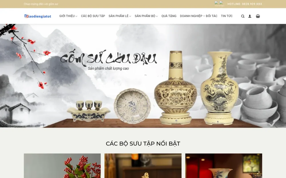 Mẫu Website Gốm Sứ Truyền Thống & Quà Tặng Gốm – GOMSU