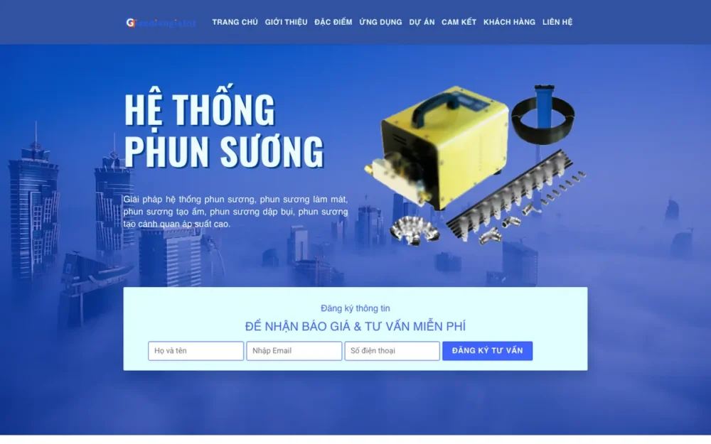 Mẫu Website Landing Page Hệ Thống Phun Sương – MAYPHUNSUONG