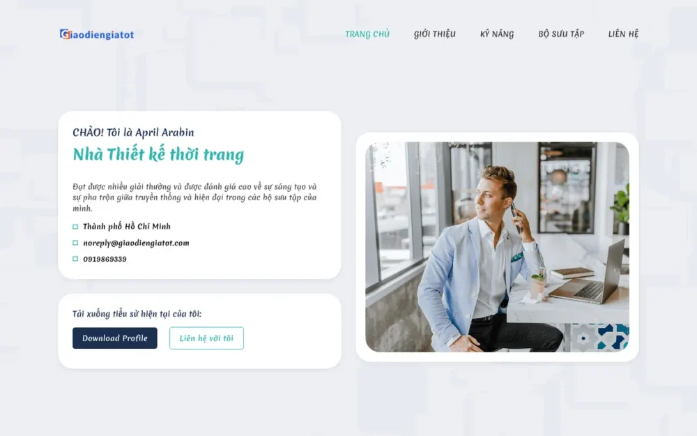 Mẫu Website Hồ Sơ Cá Nhân Nhà Thiết Kế Thời Trang – PROFILE