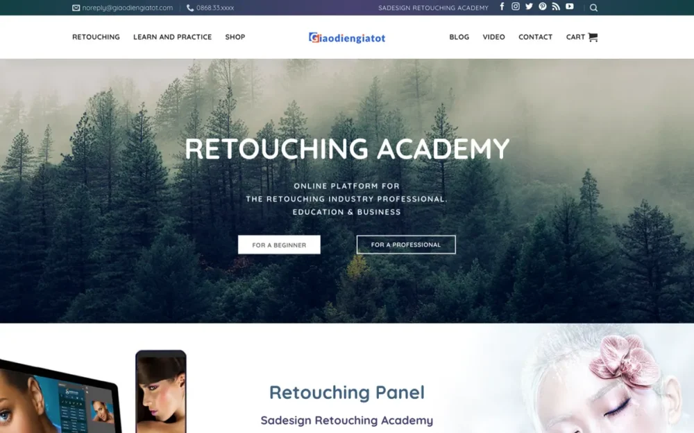 Mẫu Website Học Viện Retouch Ảnh, Bán Preset – TAINGUYEN