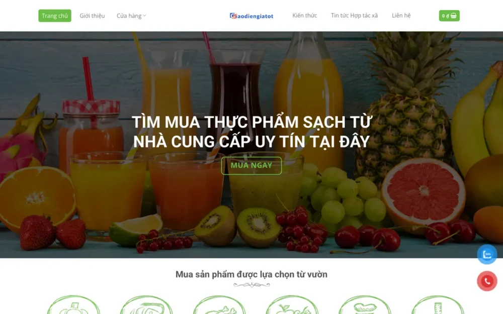 Mẫu Website Hợp Tác Xã Rau Củ Quả VietGAP – NONGSAN3