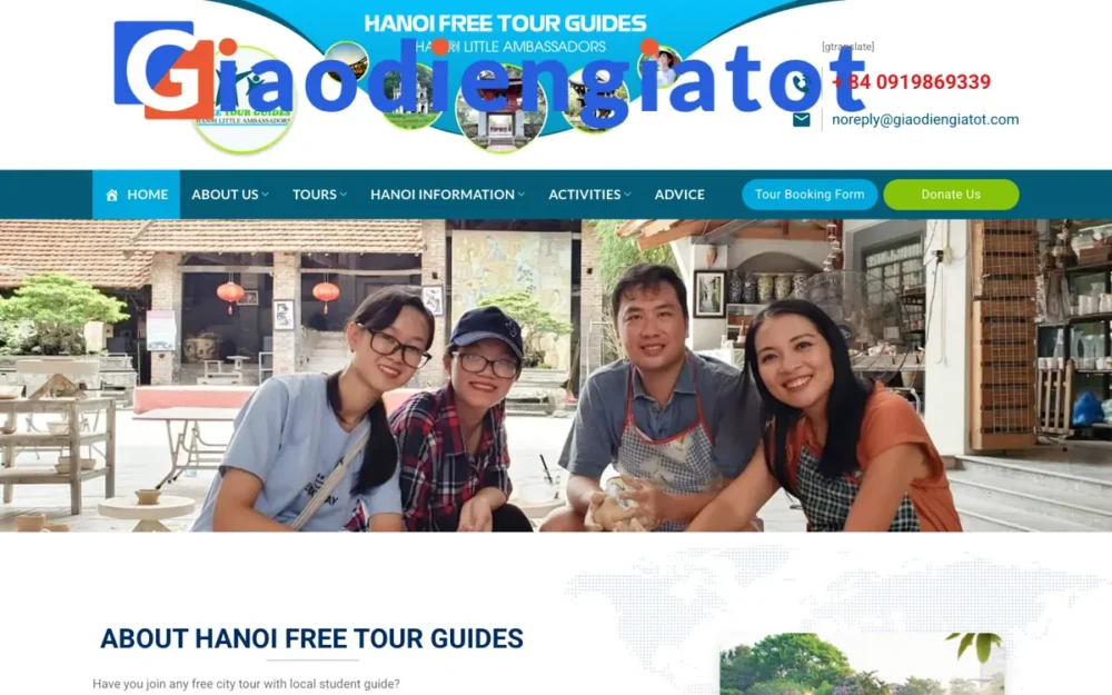 Mẫu Website Hướng Dẫn Viên Tour Tiếng Anh – HANOIFREETOURGUIDES