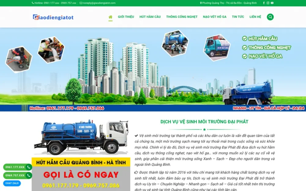 Mẫu Website Hút Hầm Cầu, Thông Cống Nghẹt – HUTHAMCAU