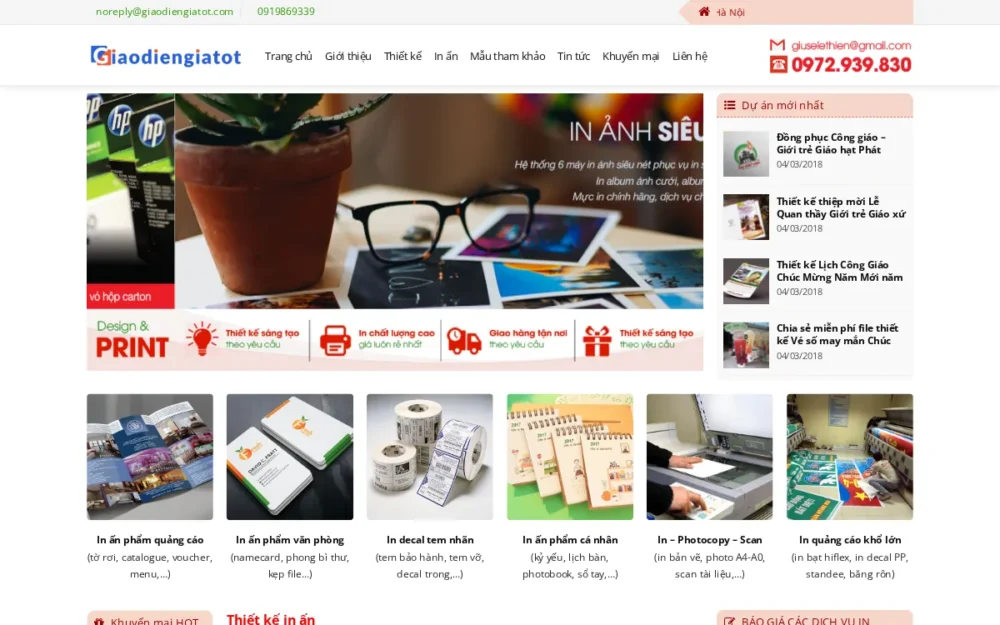Mẫu Website In Nhanh, Báo Giá Ấn Phẩm Theo Nhóm – PRINT3