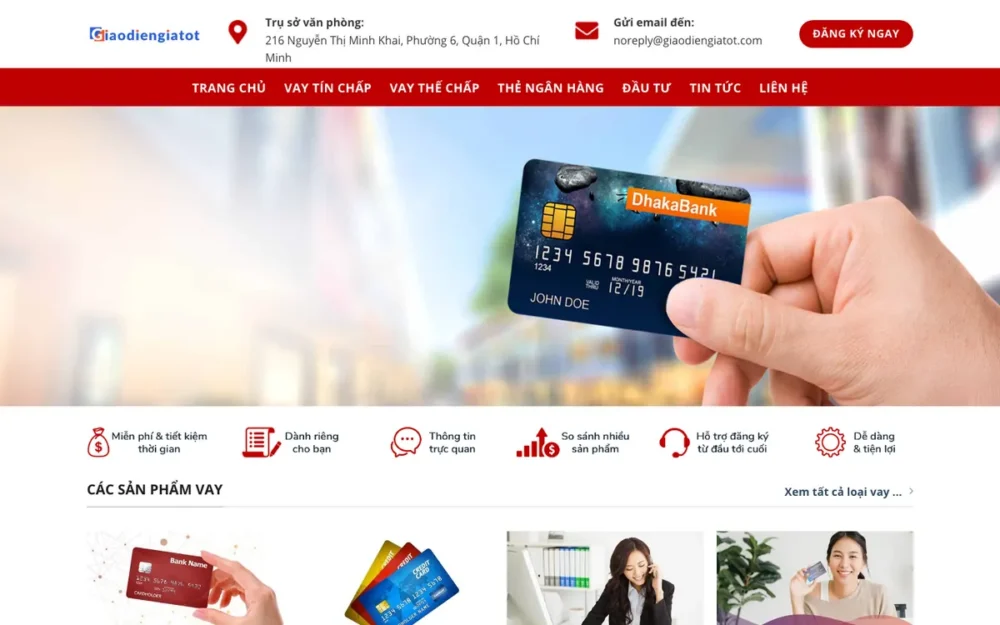 Mẫu Website Kết Nối Vay Vốn, Mở Thẻ Ngân Hàng – TAICHINH
