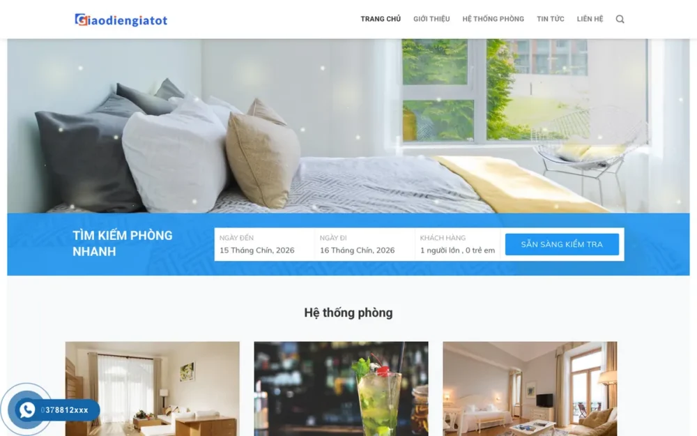 Mẫu Website Khách Sạn Đặt Phòng Theo Hạng Phòng – KHACHSAN5