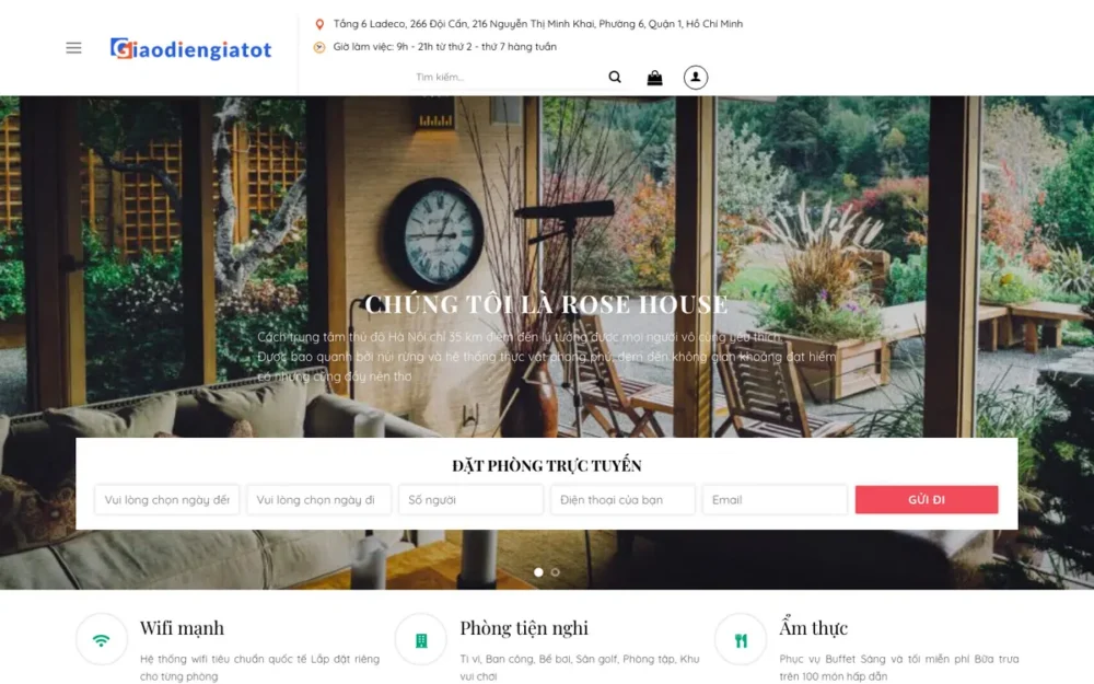 Mẫu Website Khách Sạn Nghỉ Dưỡng Có Nhà Hàng Tiệc – KHACHSAN4