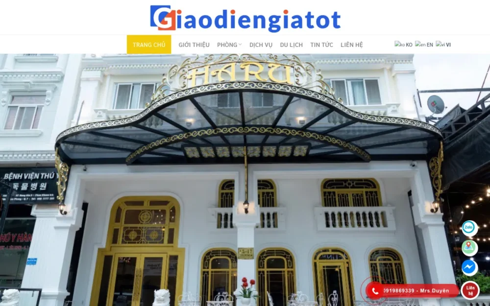 Mẫu Website Khách Sạn Phố Có Form Đặt Phòng – KHACHSAN1