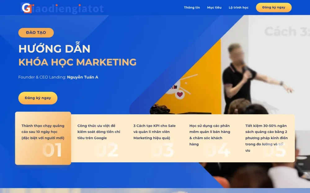 Mẫu Website Landing Page Khóa Học Chạy Quảng Cáo – KHOAHOCMARKETING