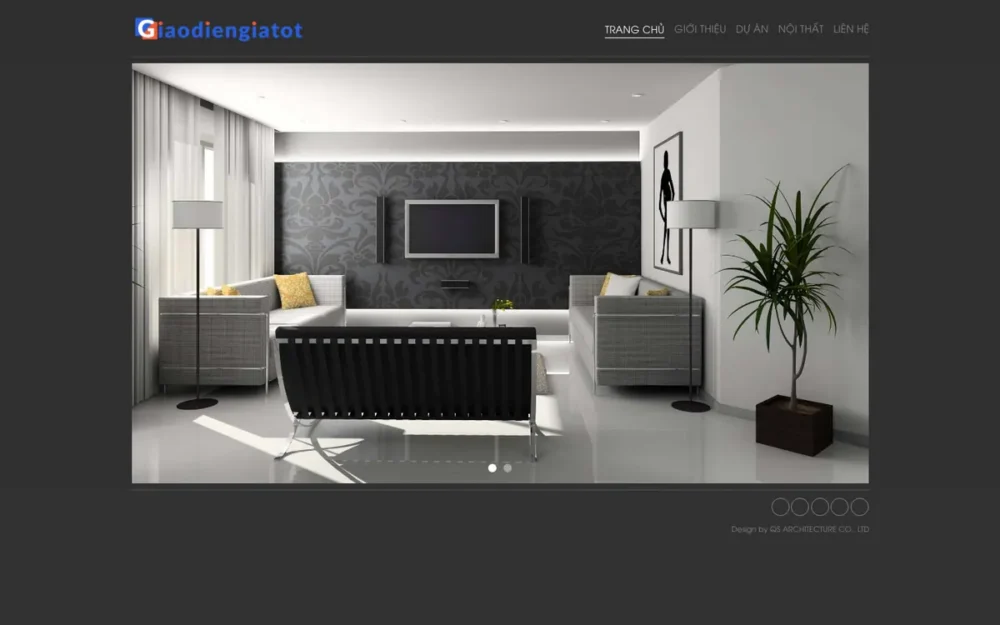 Mẫu Website Kiến Trúc Portfolio Nền Tối Tối Giản – KIENTRUC