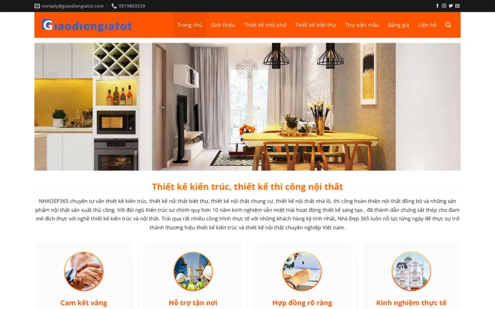 Mẫu Website Kiến Trúc Tân Cổ Điển Kèm Bảng Giá – NOITHAT6
