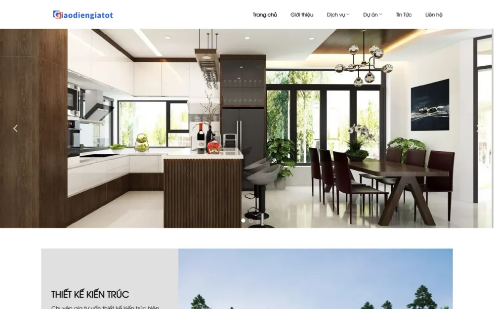 Mẫu Website Kiến Trúc & Thi Công Nội Thất Cao Cấp – AHOME