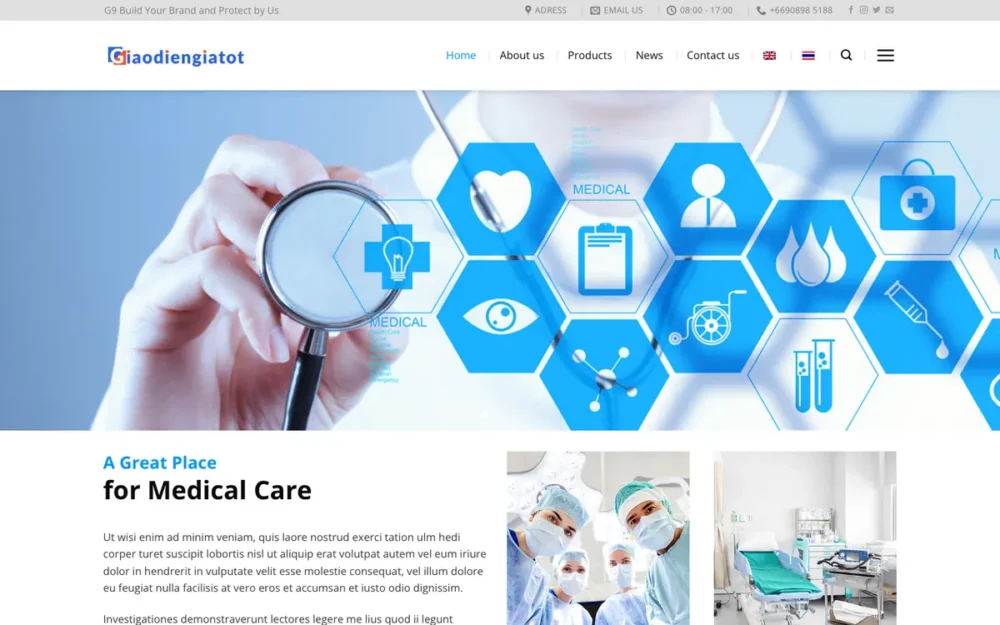 Mẫu Website Bộ Kit Kiểm Nghiệm & Thiết Bị Y Tế – THIETBIYTE