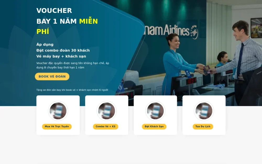 Mẫu Website Landing Page Đại Lý Vé Máy Bay – VEMAYBAYGIARE