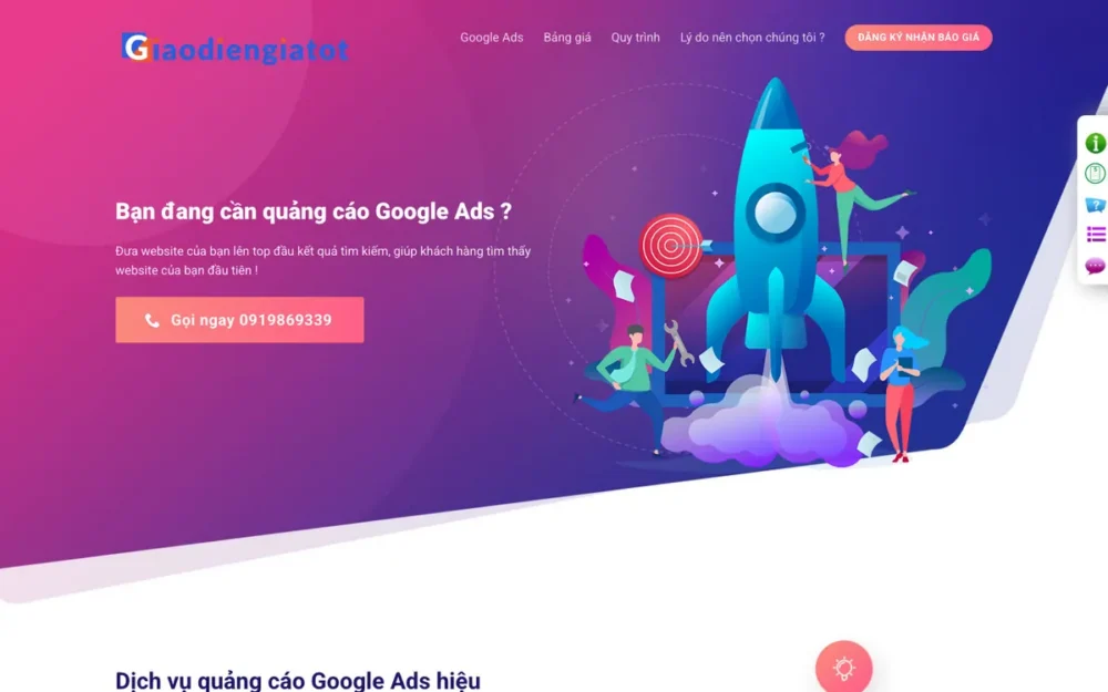 Mẫu Website Landing Dịch Vụ Quảng Cáo Từ Khóa – QUANGCAO