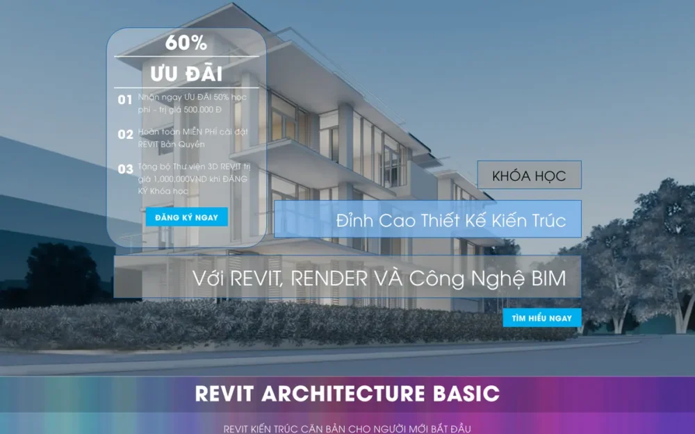Mẫu Website Landing Khóa Học Phần Mềm Kiến Trúc – KHOAHOC