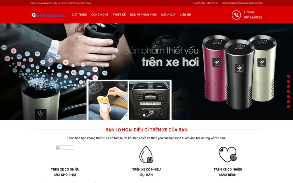 Mẫu Website Landing Page Máy Lọc Không Khí Ô Tô – MAYLOCKHI