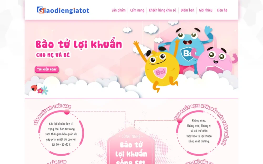 Mẫu Website Landing Sản Phẩm Men Vi Sinh Mẹ Và Bé – PREGMOM