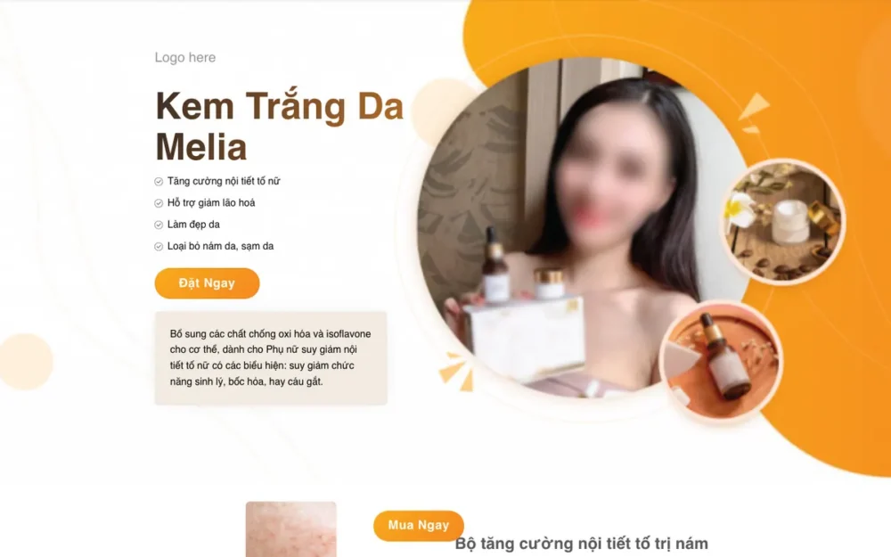 Mẫu Website Landing Page Mỹ Phẩm Trắng Da, Nám – TRINAM