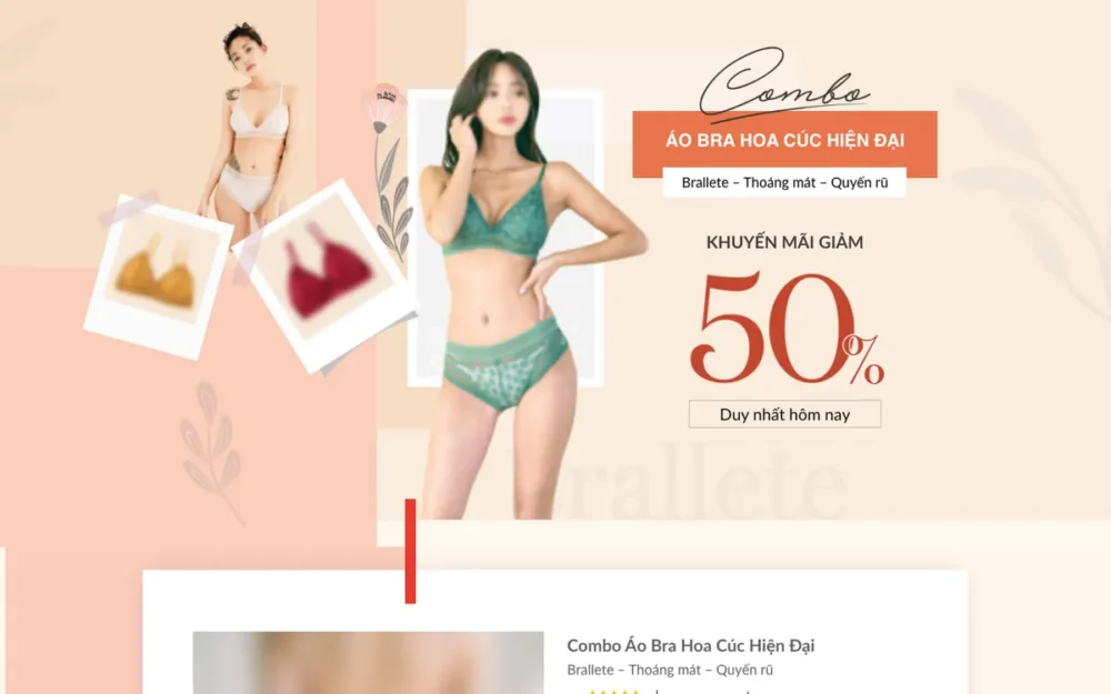 Mẫu Website Landing Page Áo Bra, Đồ Lót Nữ – BRA