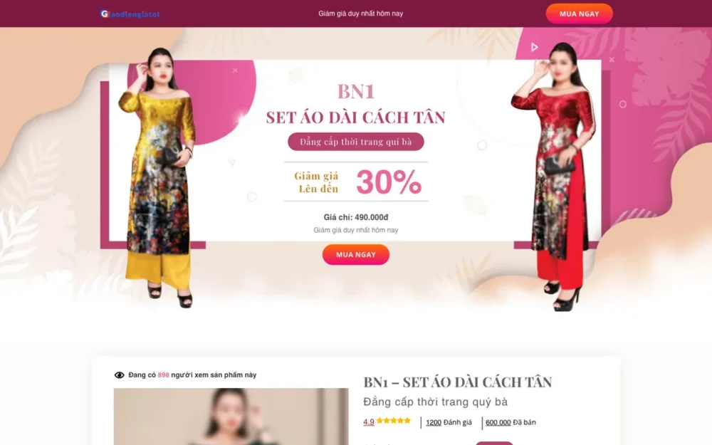 Mẫu Website Landing Page Áo Dài Cách Tân – AODAI