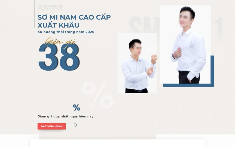 Mẫu Website Landing Page Áo Sơ Mi Nam – AOSOMI