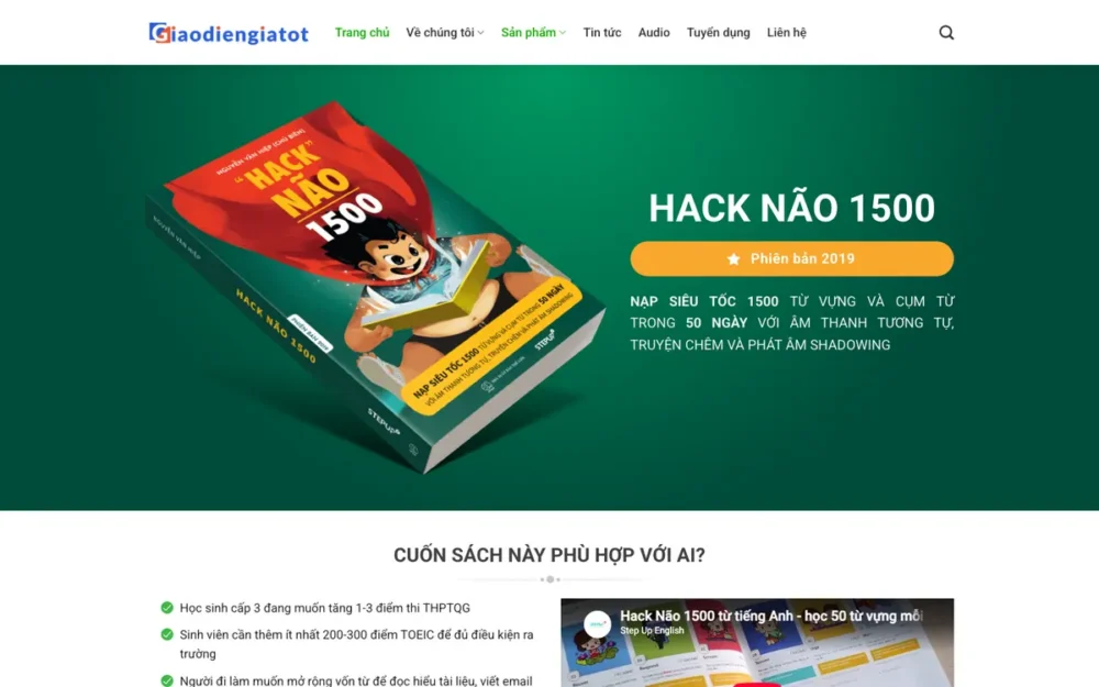 Mẫu Website Landing Page Bán Sách Học Tiếng Anh – EDUCATION