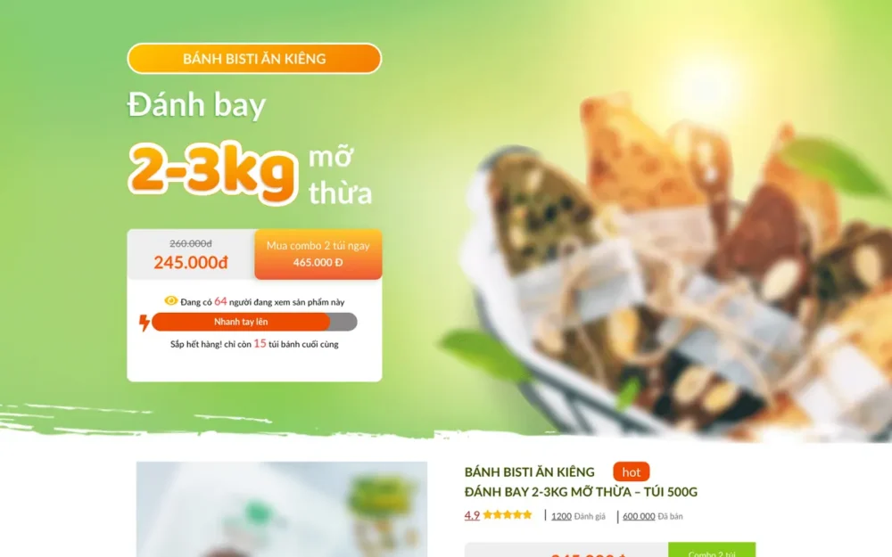 Mẫu Website Landing Page Bánh Ăn Kiêng – BANHGIAMCAN
