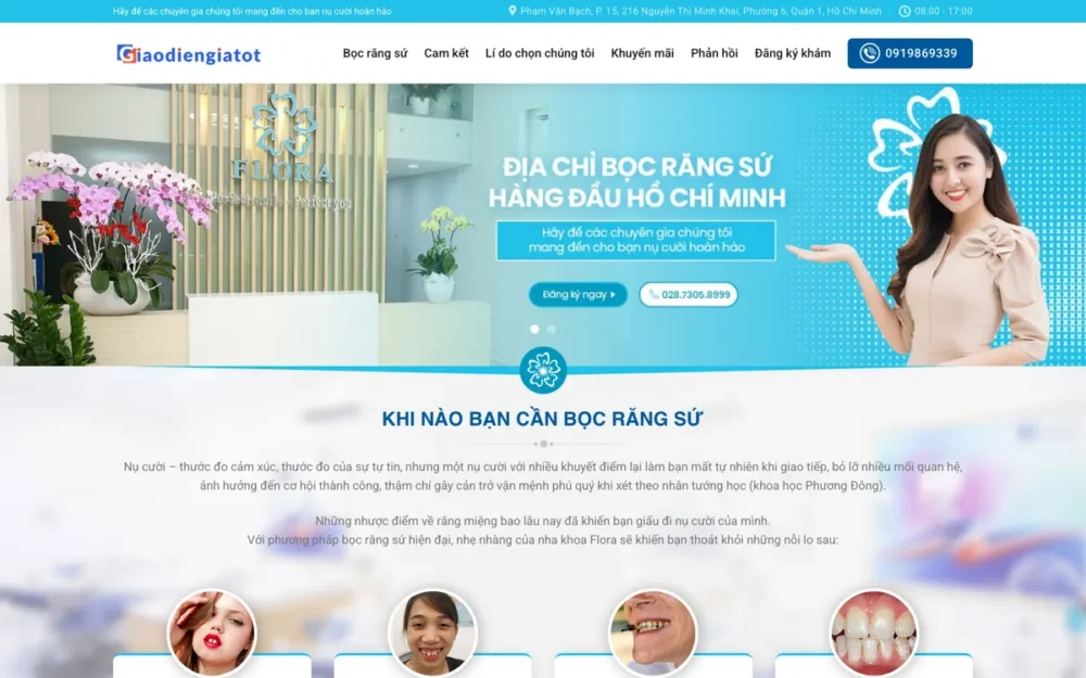 Mẫu Website Landing Page Bọc Răng Sứ – NHAKHOA2