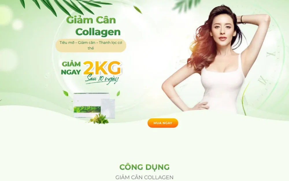 Mẫu Website Landing Page Bột Giảm Cân Collagen – BOTGIAMCAN