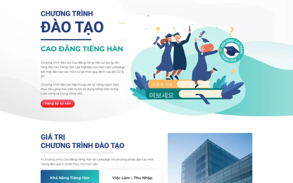 Mẫu Website Cao Đẳng Tiếng Hàn, Học Bổng Du Học – CUNHANDUHOC