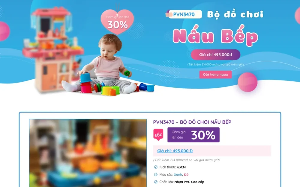Mẫu Website Landing Page Đồ Chơi Trẻ Em – DOCHOITREEM