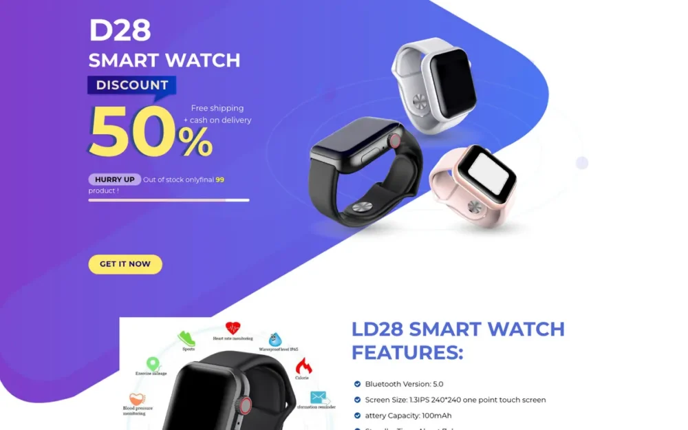 Mẫu Website Landing Page Đồng Hồ Thông Minh – DONGHOTHONGMINH