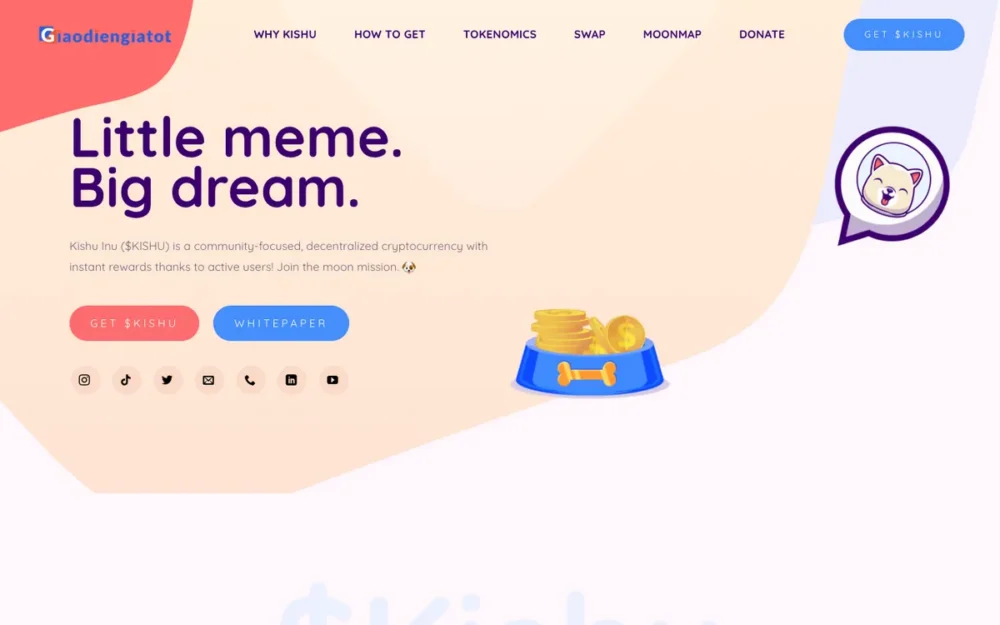 Mẫu Website Landing Page Dự Án Token Cộng Đồng – KISHU